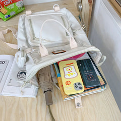 Multifunctional Women's Nylon Backpack Laptop School Handbag