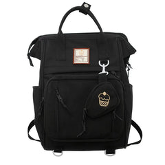 Multifunctional Women's Nylon Backpack Laptop School Handbag