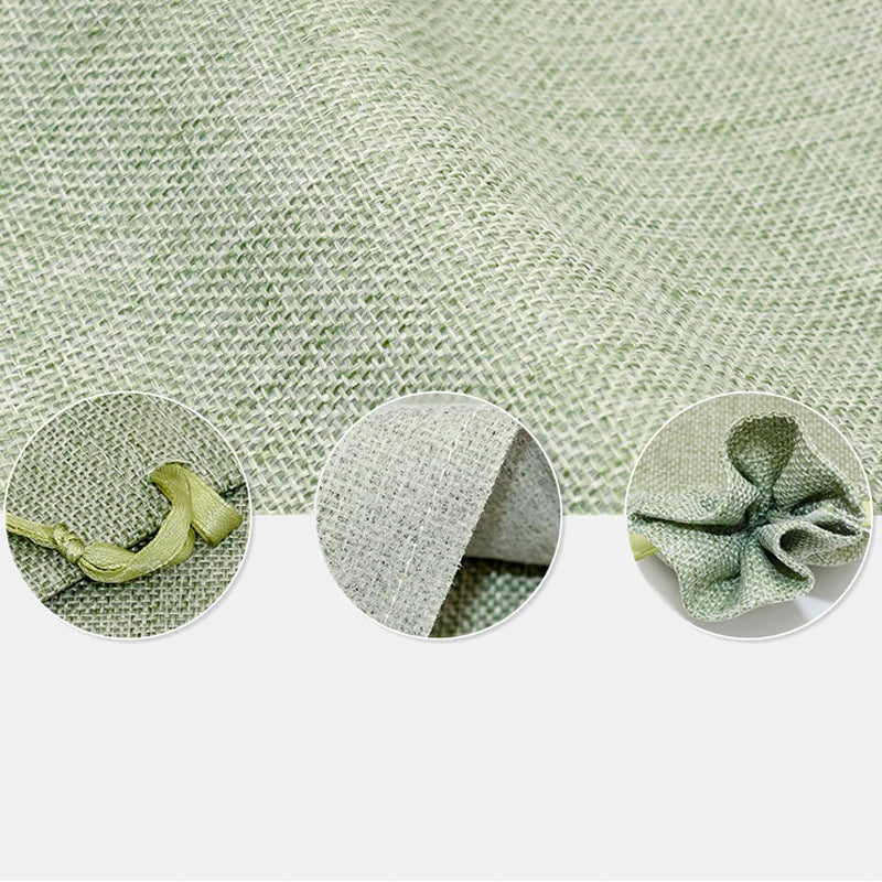 Round Bottom Jute Linen Drawstring Bags Pouch Gift Bag