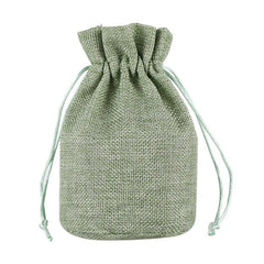Round Bottom Jute Linen Drawstring Bags Pouch Gift Bag