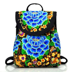 Floral Embroidered Bohemian Backpack Top-Sale Canvas Bag