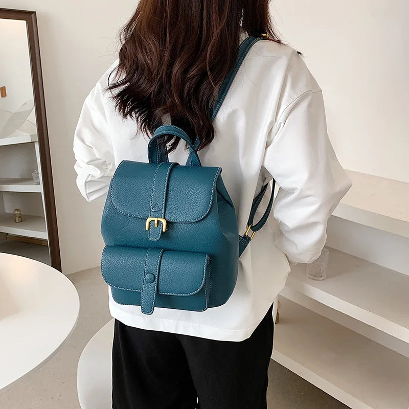 Natural Cowhide Large Hand-held Leather Backpack