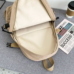 Panelled Waterproof Nylon Women Backpack for Teenage Girls