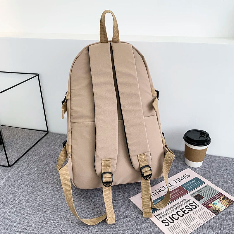 Panelled Waterproof Nylon Women Backpack for Teenage Girls