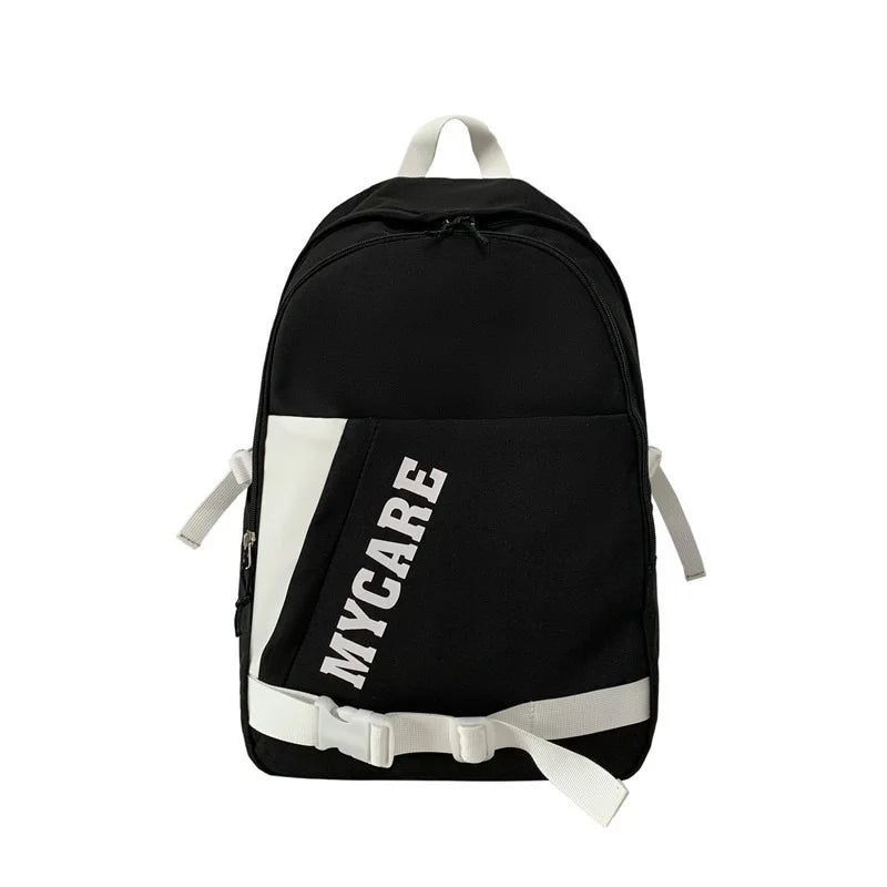 Nylon Backpack Unisex Letter Printing Travel Bag Young Students Schoolbag