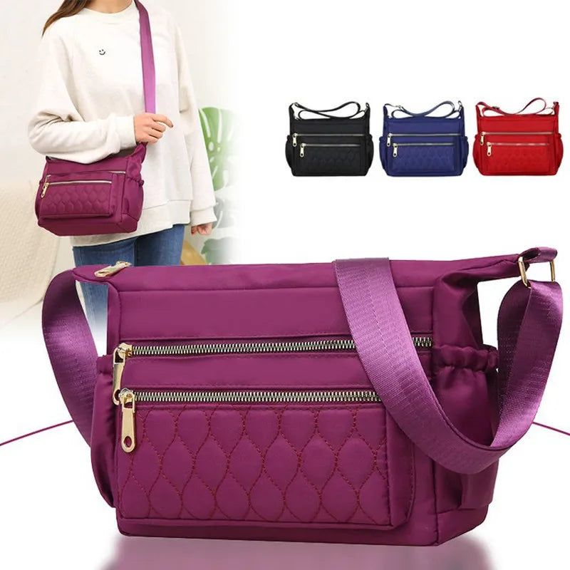 Nylon Diagonal Crossbody Bag for Women