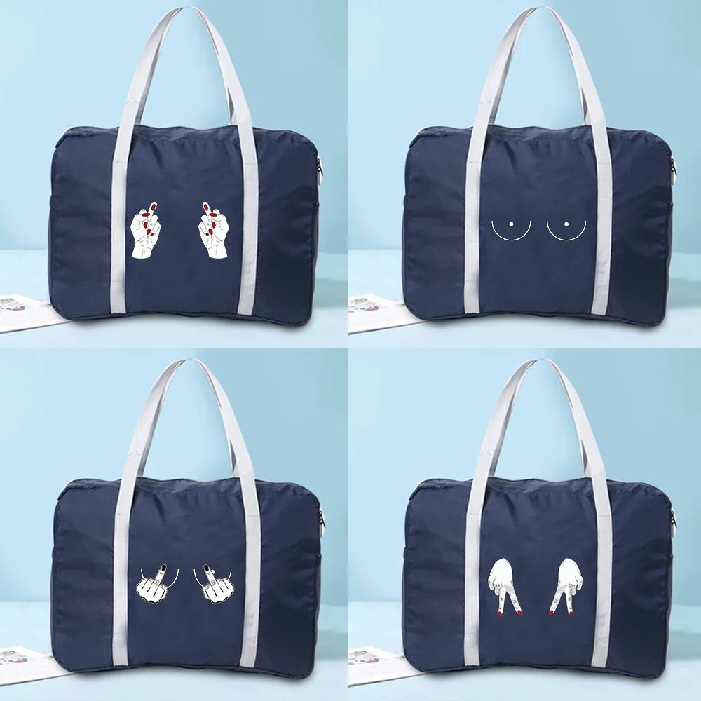 Nylon Foldable Travel Bag Large Capacity Duffle for Unisex