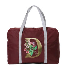 Foldable Travel Bags Unisex Large Capacity Luggage Bag Golden Flower