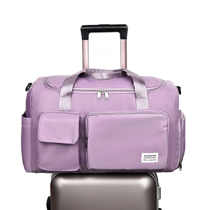 Nylon Travel Gym Bag Men Women Shoulder Weekend Handbag