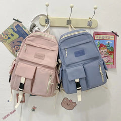 Nylon Waterproof Women School Backpacks For Teenagers Girls