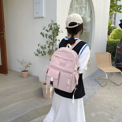 Nylon Waterproof Women School Backpacks For Teenagers Girls