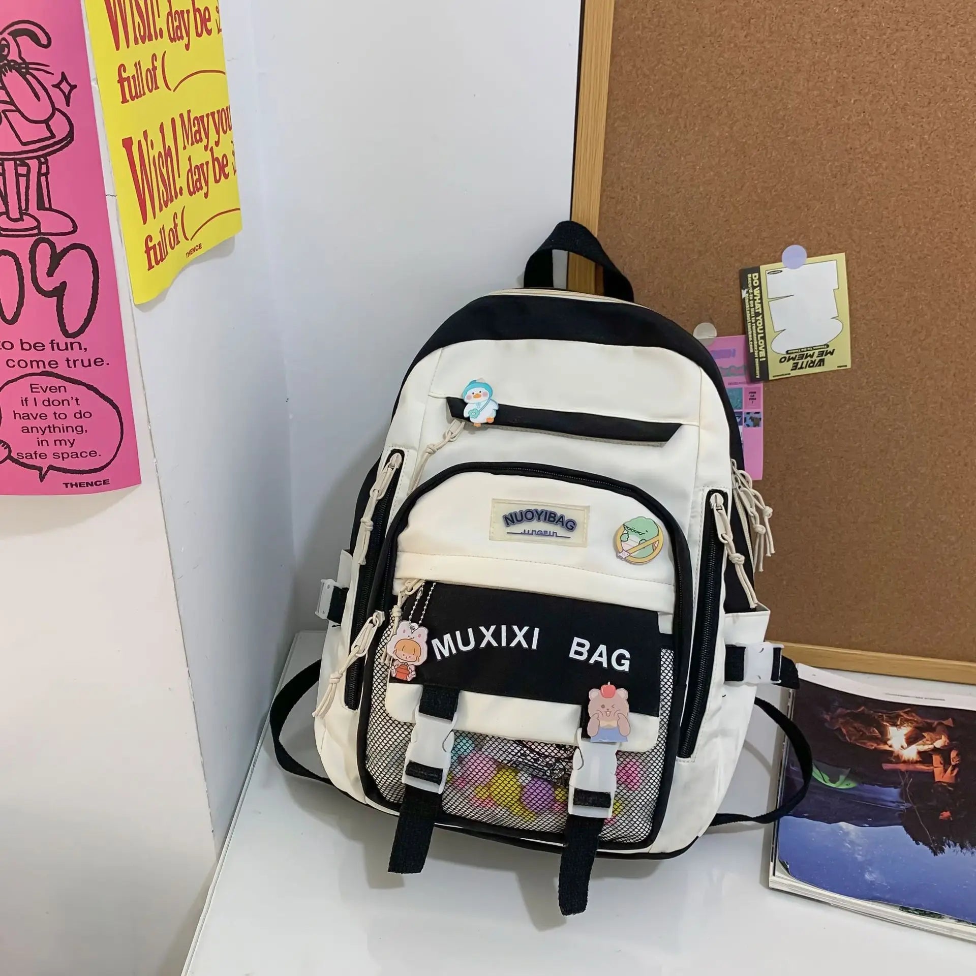 Nylon Waterproof Women School Backpacks for Teenage Girls Large Capacity