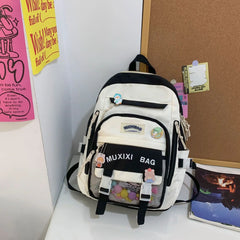 Nylon Waterproof Women School Backpacks for Teenage Girls Large Capacity
