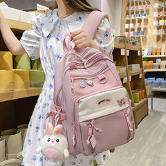 Nylon Waterproof Women School Backpacks for Teenage Girls
