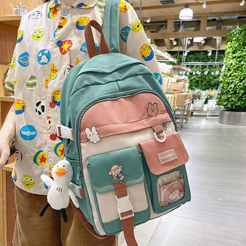 Nylon Waterproof Women School Bags for Teenage Girls Large Capacity Backpacks