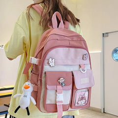 Nylon Waterproof Women School Bags for Teenage Girls Large Capacity Backpacks