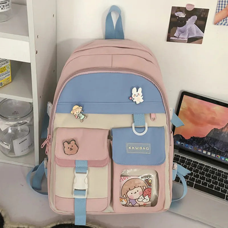Nylon Waterproof Women School Bags for Teenage Girls Large Capacity Backpacks