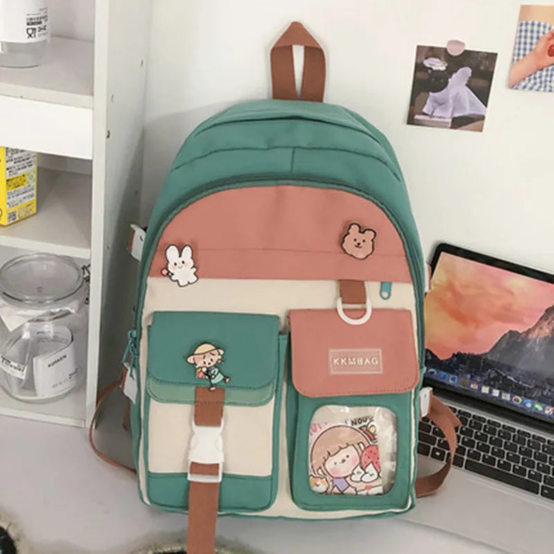 Nylon Waterproof Women School Bags for Teenage Girls Large Capacity Backpacks