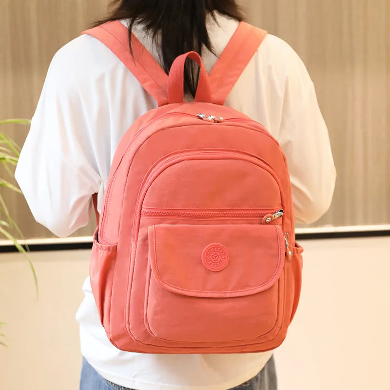 Nylon Women Backpack Large Capacity School Bags for Girls