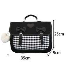 Plaid Nylon Women's Backpack School Bag High Travel Rucksack Student