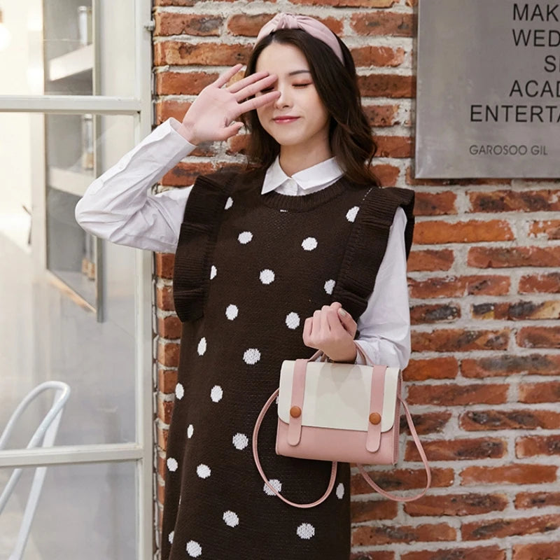 One Shoulder Bag Lady HandBag Crossbody Bag Contrast Small Square Bag