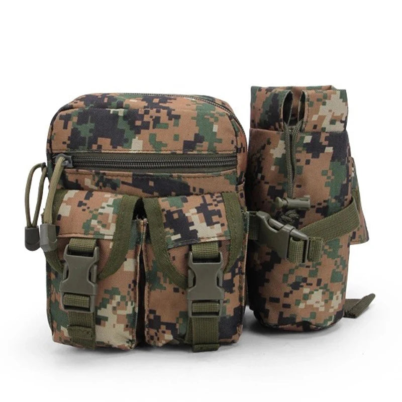 Tactical Water Bottle Waist Bag Camouflage Hiking Climbing Pack