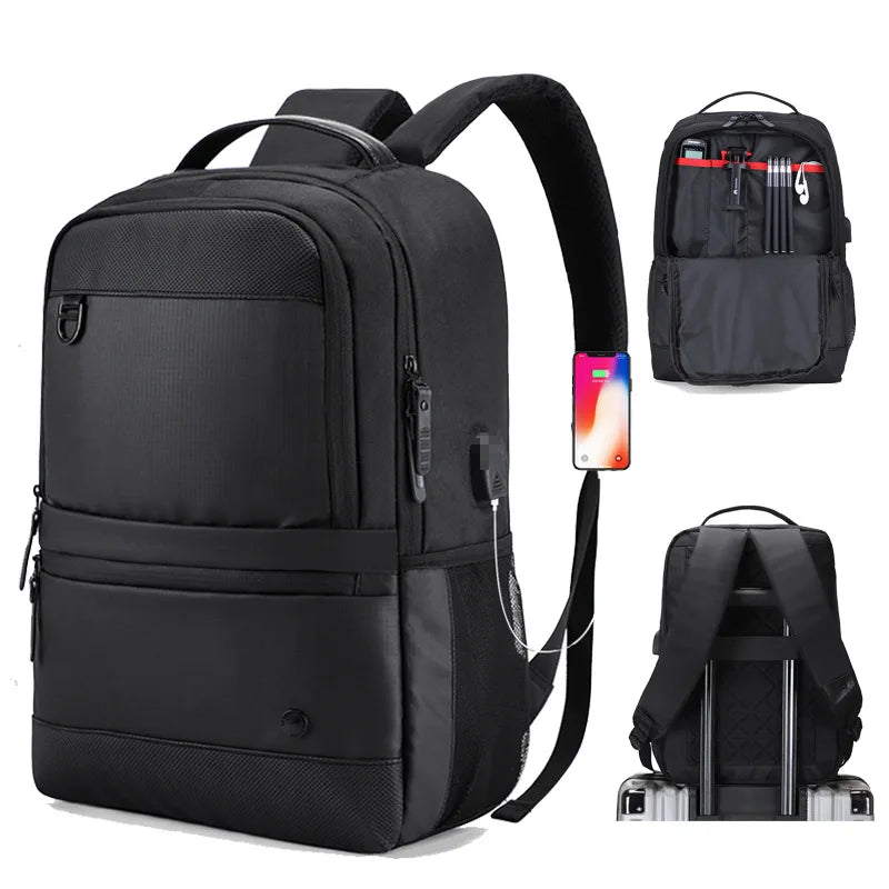 Men's USB Charging Backpack 15.6 Inch Large Capacity Travel Bag