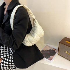 Embroidered Rhombus Oxford Cloth Shoulder Bag for Women