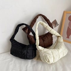 Embroidered Rhombus Shoulder Bag Women's Underarm Handbag