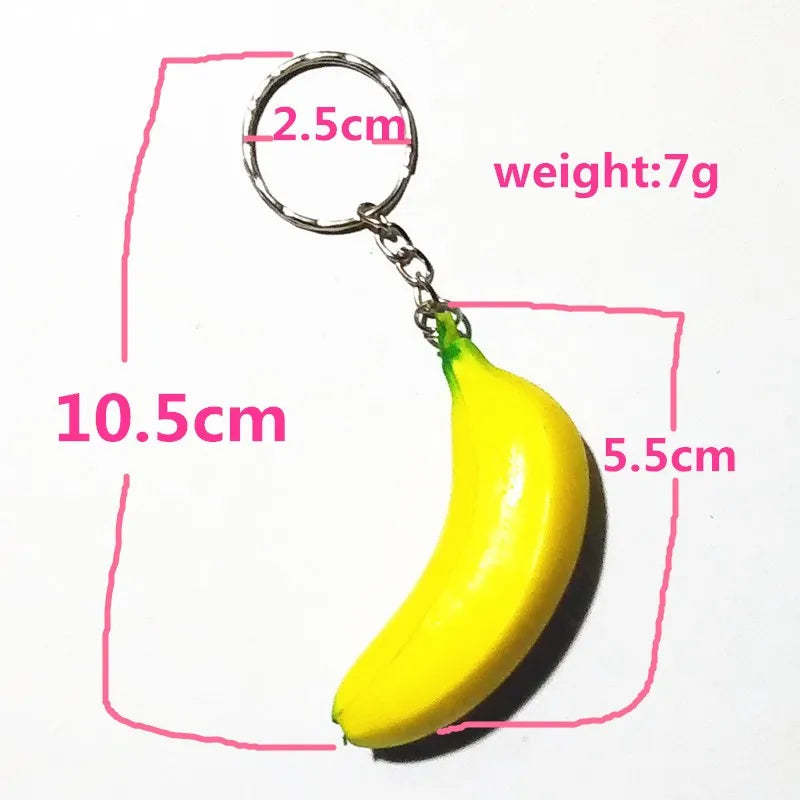 Banana Key Chain Soft Basketball Rugby Key Ring Smile Face Decorative Pendant
