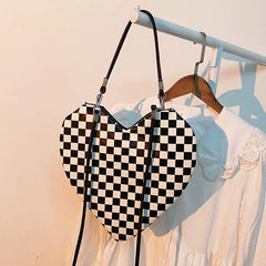 PU Lady Heart Shaped Handbag Lolita Ins Female Shoulder Bag