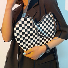 PU Lady Heart Shaped Handbag Lolita Ins Female Shoulder Bag