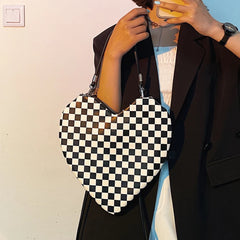 PU Lady Heart Shaped Handbag Lolita Ins Female Shoulder Bag
