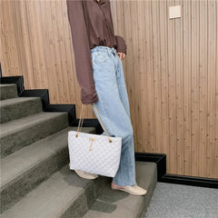 PU Leather Women Shoulder Bag Casual Large Capacity Chain Top-handle Bags