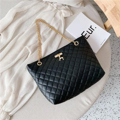 PU Leather Women Shoulder Bag Casual Large Capacity Chain Top-handle Bags