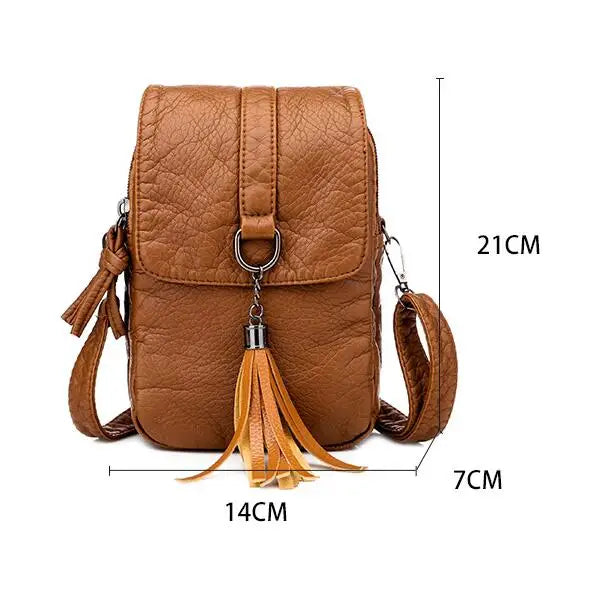 PU Leather Shoulder Bag Casual Handbag Crossbody Bags for Women Phone Pocket