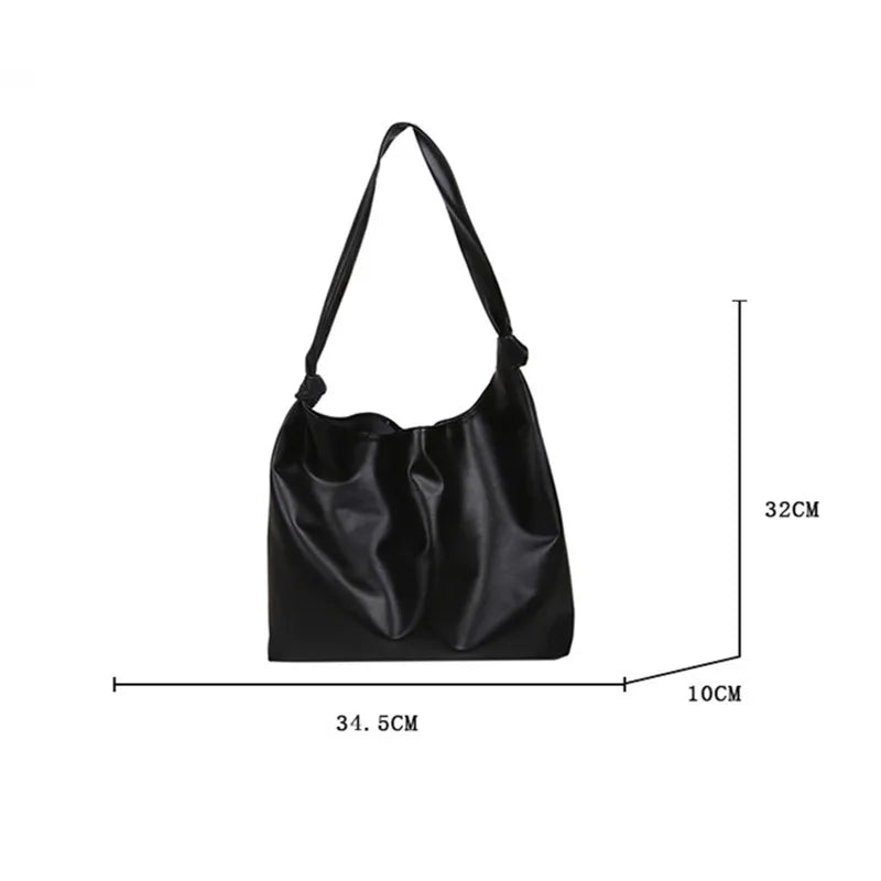 PU Leather Shoulder Bag Women Vintage Handbag Large Capacity Lady Purse