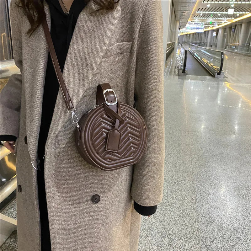 PU Leather Small Handbag Texture Messenger Bag Solid Single Shoulder Bag Female
