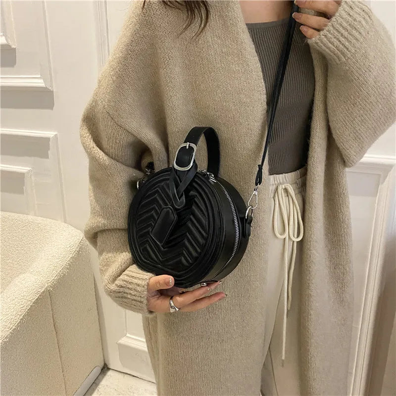 PU Leather Small Handbag Texture Messenger Bag Solid Single Shoulder Bag Female