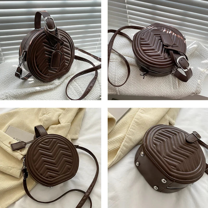 PU Leather Small Handbag Texture Messenger Bag Solid Single Shoulder Bag Female