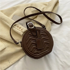 PU Leather Small Handbag Texture Messenger Bag Solid Single Shoulder Bag Female
