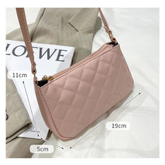 Hot Lingge Mini Bags for Girls, PU Leather Underarm Crossbody Shoulder Female Ba