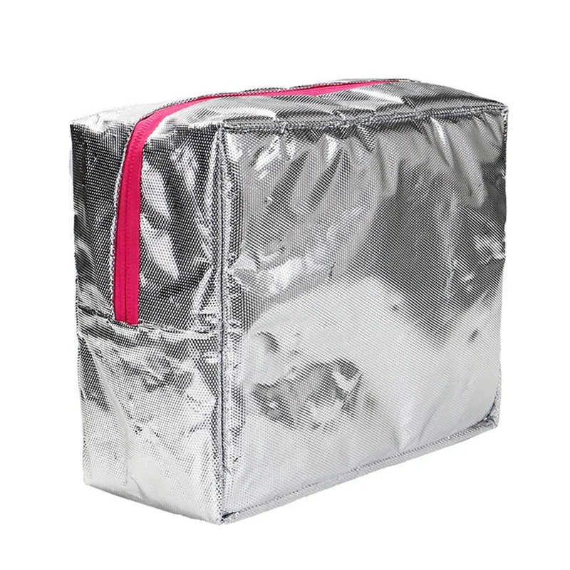 PVC Waterproof Lunch Bag Canvas Stripe Insulated Thermal Food Cooler Tote