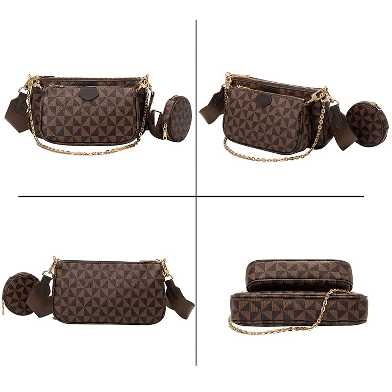 Multi-Color 3-IN-1 Messenger Handbag Crossbody Shoulder Bag