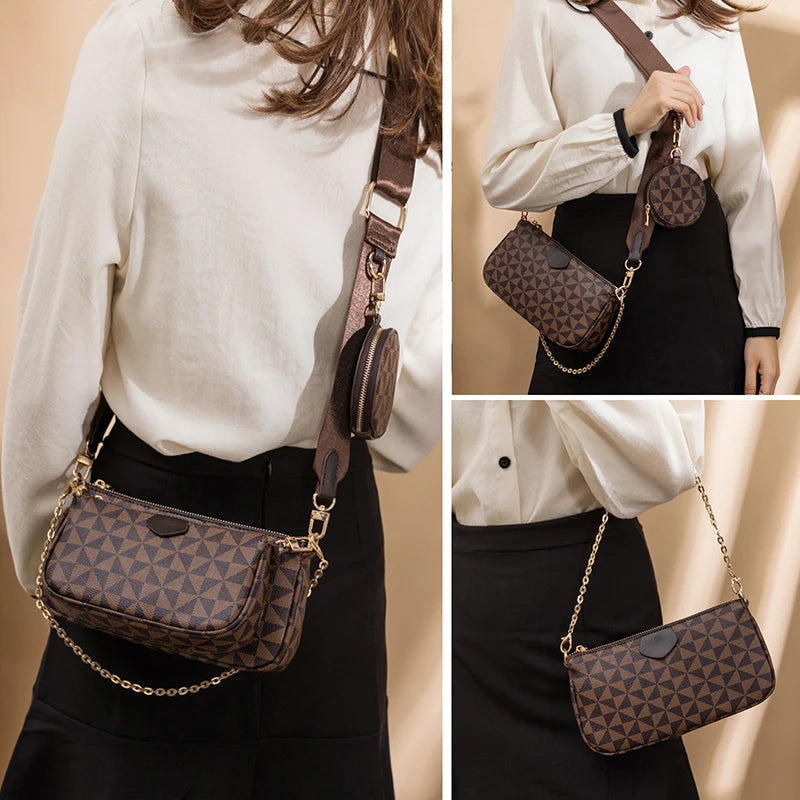 Multi-Color 3-IN-1 Messenger Handbag Crossbody Shoulder Bag