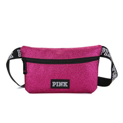 Sequin Pink Waist Bag Mini Women Bum Beach Pockets Pouch Belt