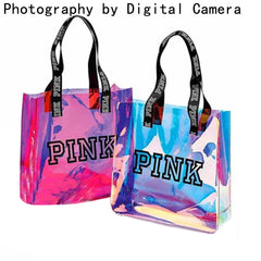 Pink Girl Bag Travel Duffel Beach Holographic Shoulder Bag