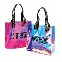 Pink Girl Bag Travel Duffel Beach Holographic Shoulder Bag