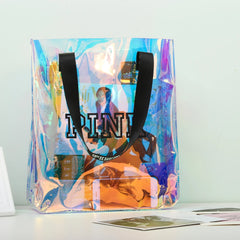Pink Girl Bag Travel Duffel Beach Holographic Shoulder Bag