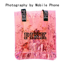 Pink Girl Bag Travel Duffel Beach Holographic Shoulder Bag